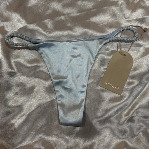 Meshki Melina Braided Bikini Bottoms Arctic Blue - Picture 4 of 10